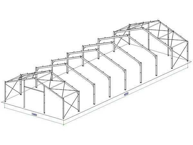 Staalconstructie 15x40 meter (ca. 600 m2) - afbeelding 2 van  6