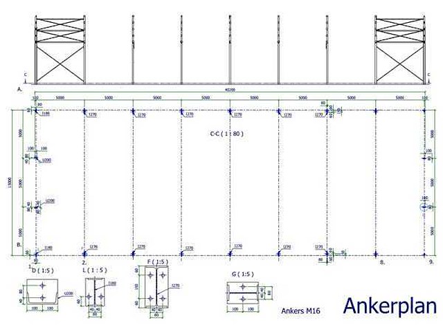 Staalconstructie 15x40 meter (ca. 600 m2) - afbeelding 10 van  10