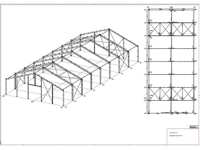Staalconstructie 18 x 40 meter (720m2) - afbeelding 12 van  18