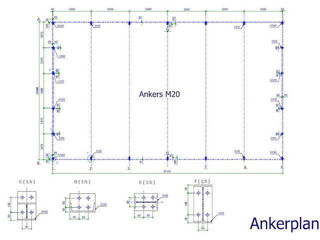 Staalconstructie 18x30x5,00 meter (ca. 540 m2) - afbeelding 8 van  9
