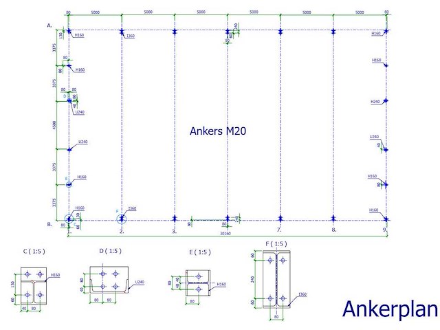 Staalconstructie 18x30x5,80 meter (ca. 540 m2) - afbeelding 7 van  7