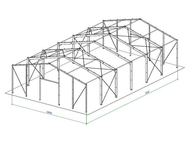Staalconstructie 18x30x5,80 meter (ca. 540 m2) - afbeelding 4 van  7