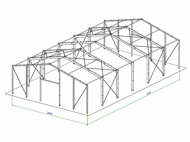 Staalconstructie 18x30x5,80 meter (ca. 540 m2) - afbeelding 4 van  7