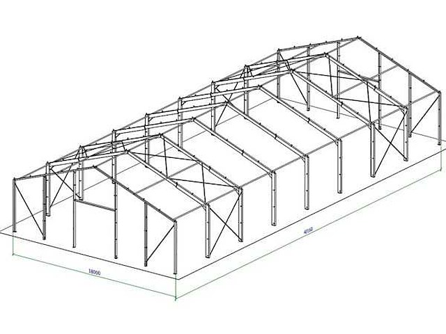 Staalconstructie 18x40x5,00 meter (ca. 720 m2) - afbeelding 4 van  9
