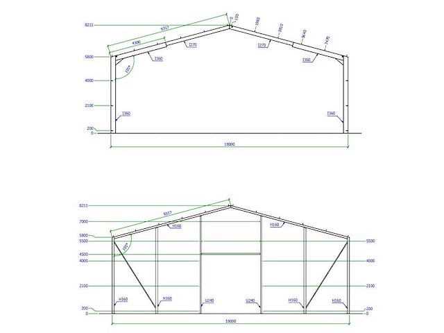 Staalconstructie 18x40x5,80 meter (ca. 720 m2) - afbeelding 1 van  7