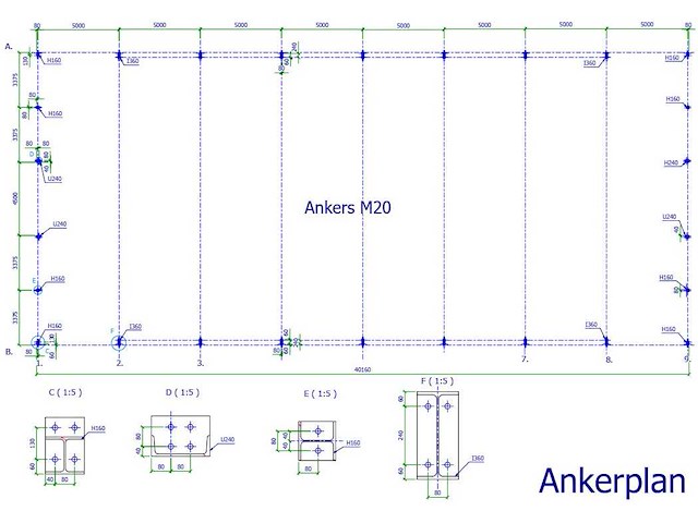 Staalconstructie 18x40x5,80 meter (ca. 720 m2) - afbeelding 2 van  7