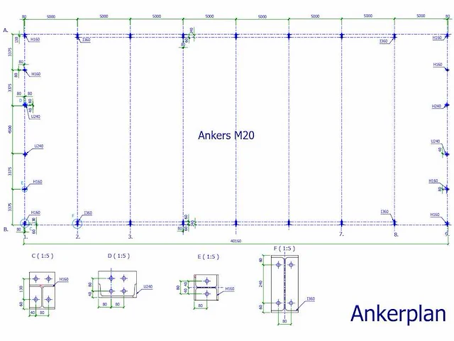 Staalconstructie 18x40x5,80 meter (ca. 720 m2) - afbeelding 7 van  7