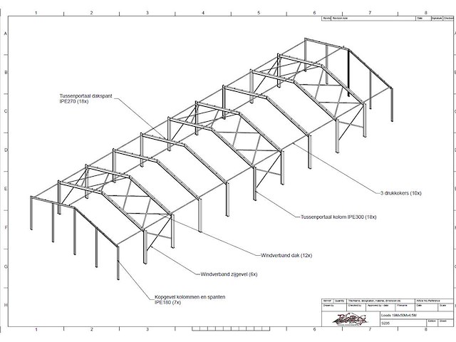 Staalconstructie 19 x 50 meter (950m2) - afbeelding 16 van  22