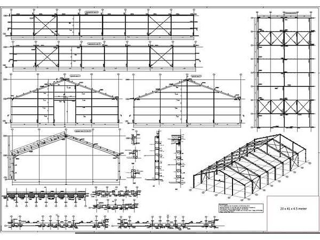 Staalconstructie 20 x 41 meter (820m2) - afbeelding 11 van  22
