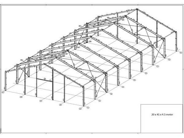 Staalconstructie 20 x 41 meter (820m2) - afbeelding 15 van  21