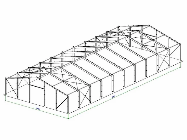 Staalconstructie 22x50 meter (ca. 1.100 m2) - afbeelding 2 van  9