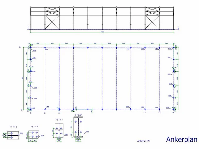 Staalconstructie 22x50 meter (ca. 1.100 m2) - afbeelding 9 van  9