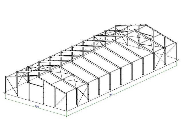 Staalconstructie 22x50 meter (ca. 1.100 m2) - afbeelding 2 van  9
