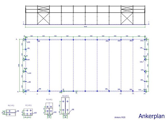 Staalconstructie 22x50 meter (ca. 1.100 m2) - afbeelding 9 van  9