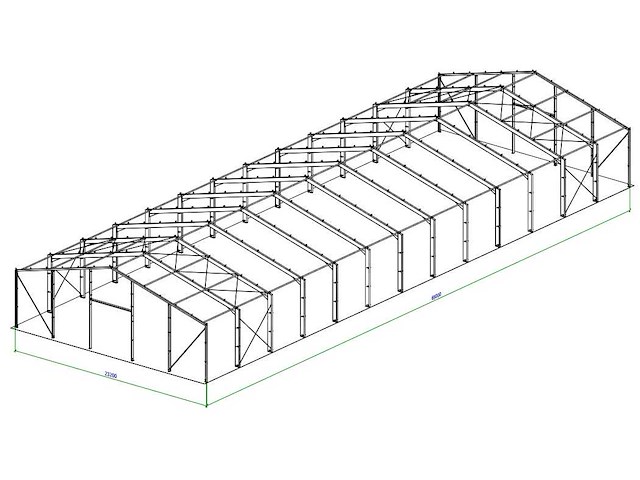 Staalconstructie 23,2x65 meter (ca. 1.508 m2) - afbeelding 7 van  9