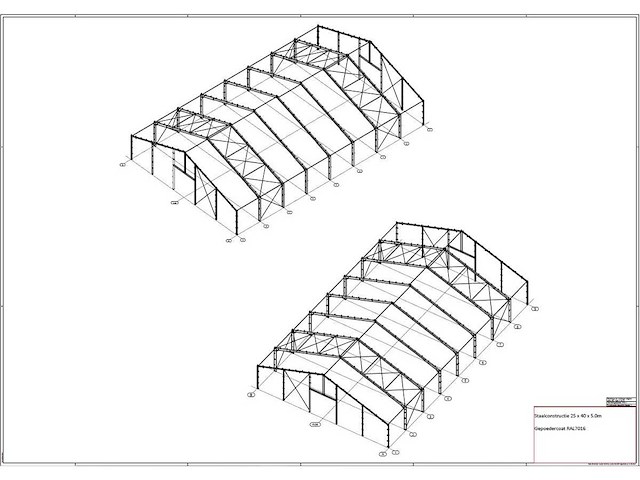 Staalconstructie 25 x 40 meter (1000m2) - afbeelding 28 van  28