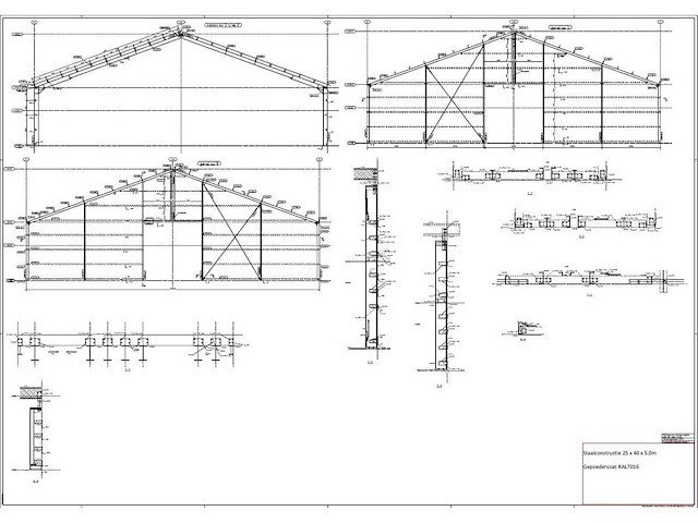 Staalconstructie 25 x 40 meter (1000m2) - afbeelding 14 van  28
