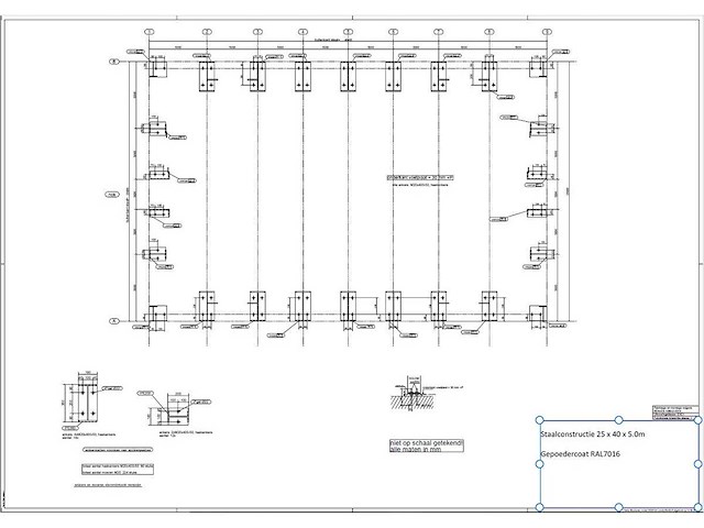 Staalconstructie 25 x 40 meter (1000m2) - afbeelding 16 van  28