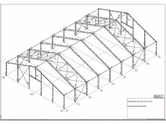 Staalconstructie 25 x 40 meter (1000m2) - afbeelding 18 van  28