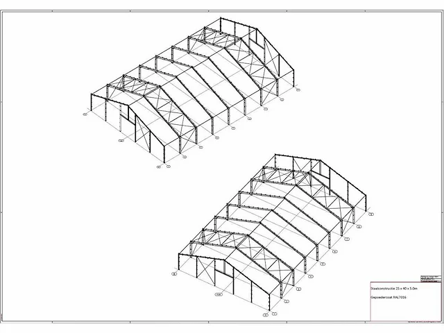 Staalconstructie 25 x 40 meter (1000m2) - afbeelding 14 van  28