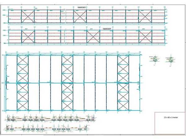 Staalconstructie 25 x 60 meter (1500m2) - afbeelding 28 van  34