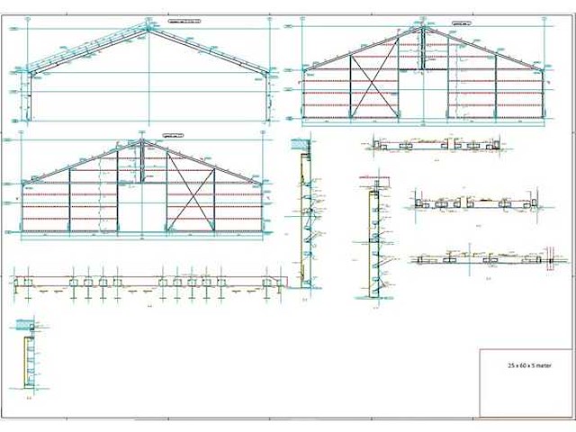 Staalconstructie 25 x 60 meter (1500m2) - afbeelding 26 van  34