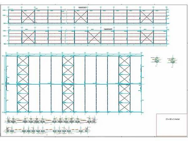 Staalconstructie 25 x 60 meter (1500m2) - afbeelding 31 van  34