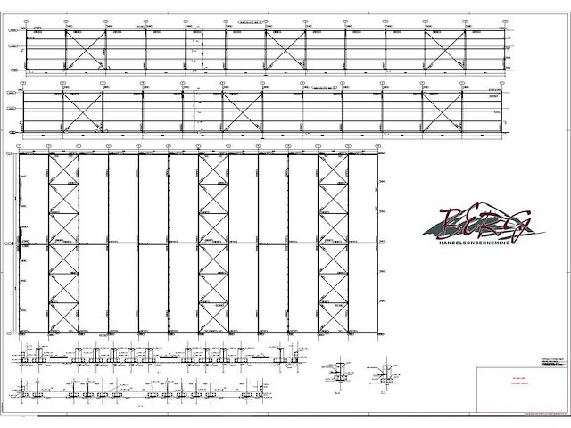 Staalconstructie 30 x 60 meter vrije overspanning (1800m2) - afbeelding 22 van  30