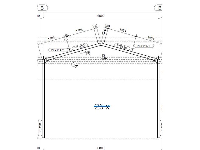 Staalconstructie 6 x 12 meter (72m2) - afbeelding 3 van  9