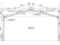 Staalconstructie 7 x 16 meter (112m2)