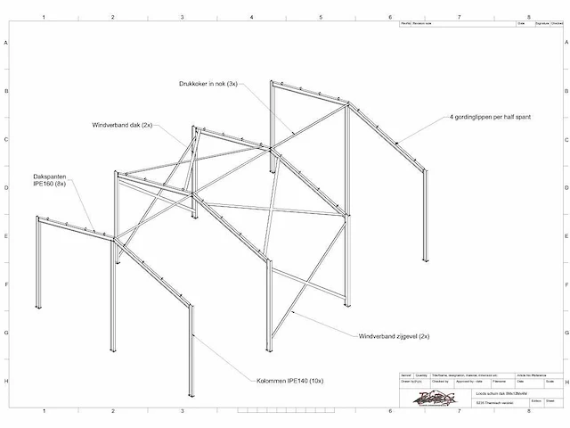 Staalconstructie 8 x 12 meter (96m2) - afbeelding 3 van  9