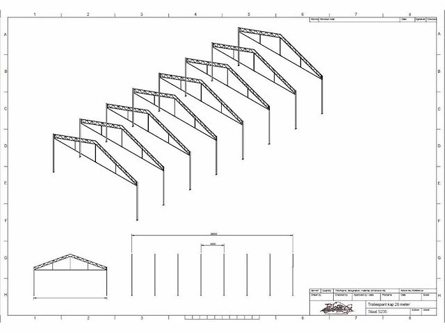 Staalconstructie 8.50 x 28.00 meter (238m2) - afbeelding 5 van  11