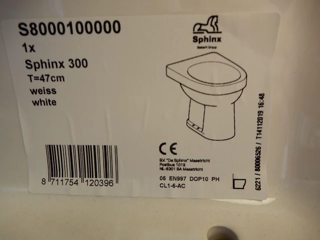 Staand closet, sphinx, 300, wit - afbeelding 5 van  5