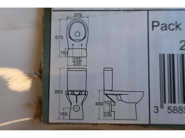 Staande closetpot - toiletpot los zonder reservoir (6x) - afbeelding 6 van  10