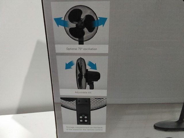 Staande ventilator met afstandsbediening, zwart - afbeelding 4 van  4