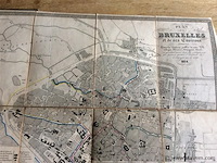 Stadskaart brussel 1834. litho op linnen - afbeelding 2 van  4