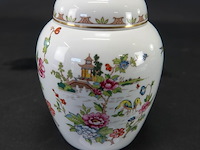 Staffordshire engels porseleinen dekselpot. decor pagoda - afbeelding 1 van  5