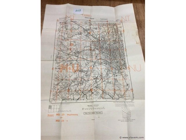 Stafkaart gent 1944. - afbeelding 1 van  4