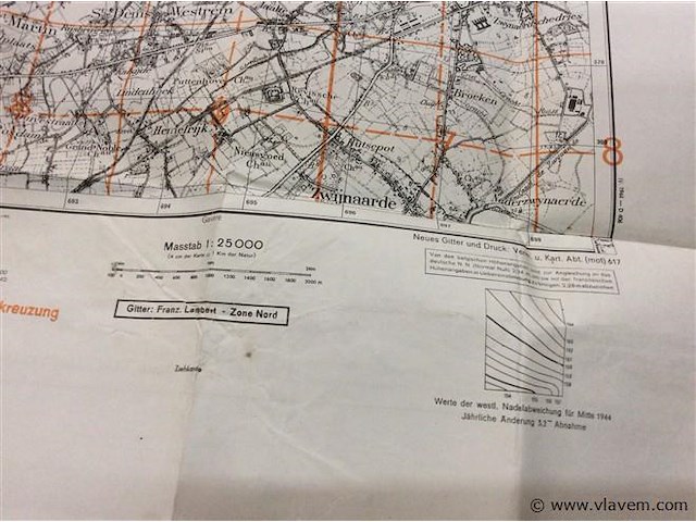 Stafkaart gent 1944. - afbeelding 3 van  4