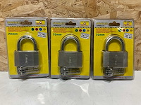 Stahlex hangslot 70mm (3x) - afbeelding 1 van  3