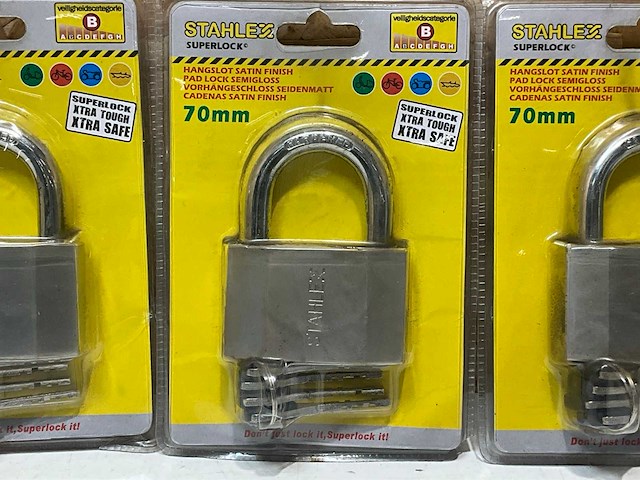 Stahlex hangslot 70mm (3x) - afbeelding 2 van  3