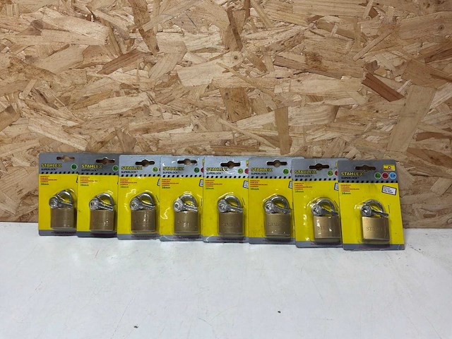 Stahlex hangslot met 3 sleutels - 38 mm - messing (8x) - afbeelding 4 van  6
