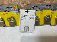 Stahlex hangslot met 3 sleutels - 38 mm - messing (8x) - afbeelding 6 van  6