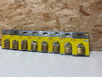Stahlex hangslot met 3 sleutels - 38 mm - messing (8x) - afbeelding 1 van  6