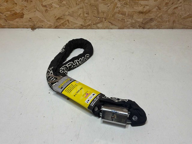 Stahlex kettingslot - zwart - 120 cm - 2 sleutels (2x) - afbeelding 1 van  9