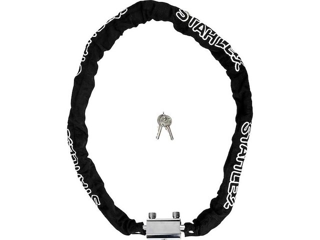 Stahlex kettingslot - zwart - 120 cm - 2 sleutels (2x) - afbeelding 9 van  9