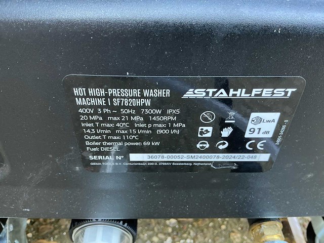 Stahlfest sf7820hpw warmwater hogedrukreiniger - afbeelding 7 van  13