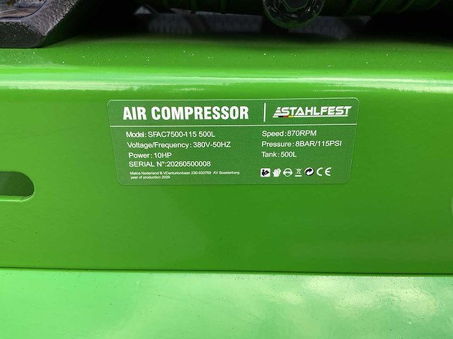 Stahlfest sfac7500-115 500 liter luchtcompressor - afbeelding 14 van  18