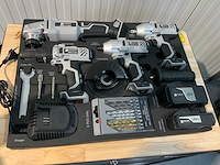 Stahlgruppe - powertool set, schroefmachine, boormachine, slagmoersleutel, haakse slijper, 2 accu’s - afbeelding 8 van  17