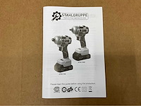 Stahlgruppe - powertool set, schroefmachine, boormachine, slagmoersleutel, haakse slijper, 2 accu’s - afbeelding 14 van  15